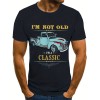 Vintage Car & Letter Pattern Print Men's Comfy Chic T-shirt, Graphic Tee Men's Summer Outdoor Clothes, Men's Clothing, Tops For Men, Gift For Men