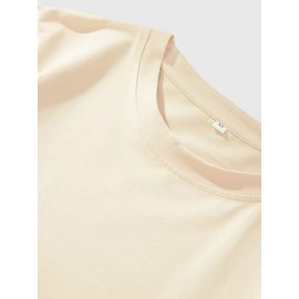 Cotton Blend Cartoon Basketball Print, Men's Graphic Design Crew Neck Novel T-shirt, Casual Comfy Drop Shoulder Loose Tees For Summer, Men's Clothing For Daily Vacation Resorts