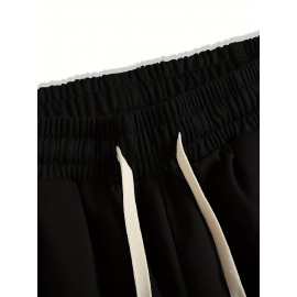 Various Color Classic Design Comfy Shorts, Men's Casual Solid Color Slightly Stretch Elastic Waist Drawstring Shorts For Summer